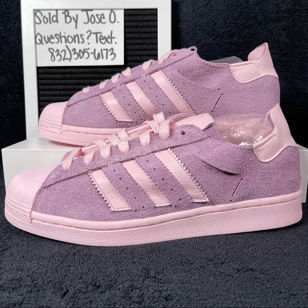 ADIDAS SUPERSTAR MINIMALIST ICONS CLEAR PINK WOMENS SHOES SIZE 9 PURPLE MENS 8 N